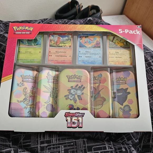 Pokemon Scarlet & Violet - 151 (5-Pack) Mini Tins w/ 4 Promos - Picture 1 of 3